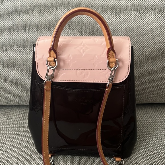 AUTH LV Louis Vuitton Vernis Hot Springs Backpack Rose Amarante - Picture 4 of 12